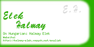 elek halmay business card